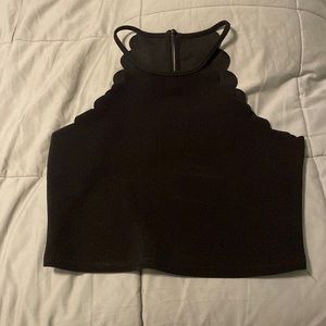 black shein cropped top